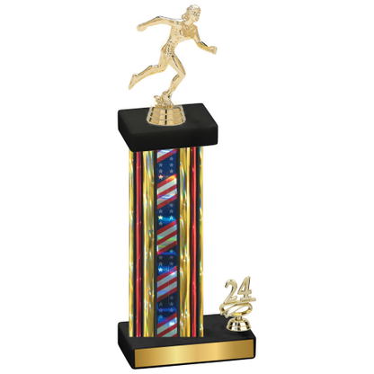 Accented Single Flag USA Year Running Trophy