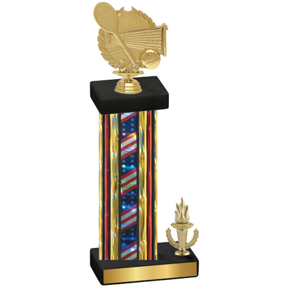 Accented Single Flag USA Victory Tennis Trophy