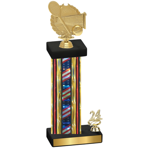 Accented Single Flag USA Year Tennis Trophy