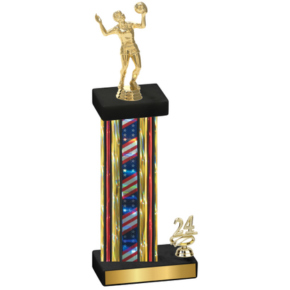 Accented Single Flag USA Year Volleyball Trophy