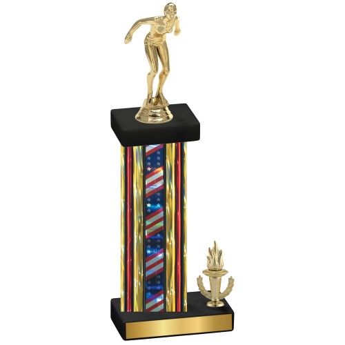 Accented Single Flag USA Victory Tennis Trophy