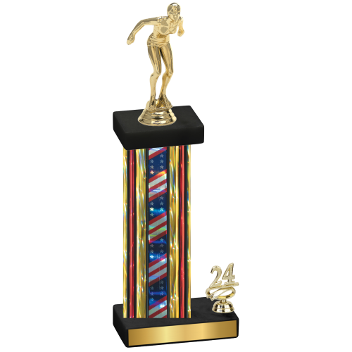 Accented Single Flag USA Year Tennis Trophy