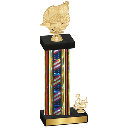 Accented Single Flag USA Third Place Swimming Trophy