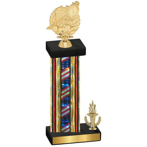 Accented Single Flag USA Victory Swimming Trophy