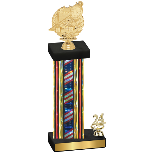 Accented Single Flag USA Year Swimming Trophy