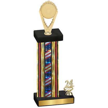 Accented Single Flag USA Year Insert Trophy