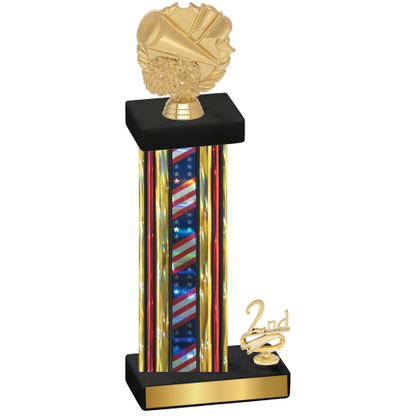 Accented Single Flag USA Second Place Cheerleading Trophy