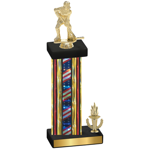 Accented Single Flag USA Victory Hockey Trophy