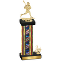 Accented Single Flag USA Third Place Lacrosse Trophy
