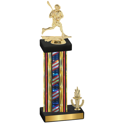 Accented Single Flag USA Victory Lacrosse Trophy