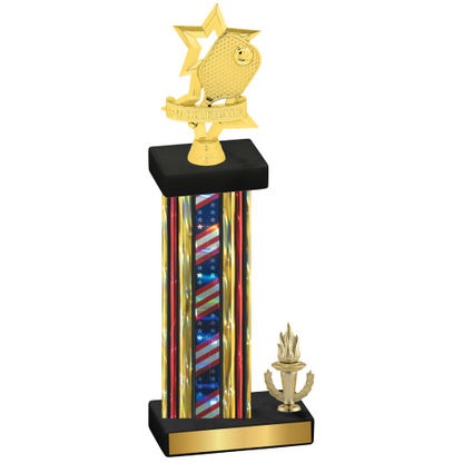 Accented Single Flag USA Victory Pickleball Trophy