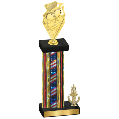 Accented Single Flag USA Victory Pickleball Trophy