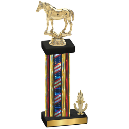 Accented Single Flag USA Victory Horses Trophy