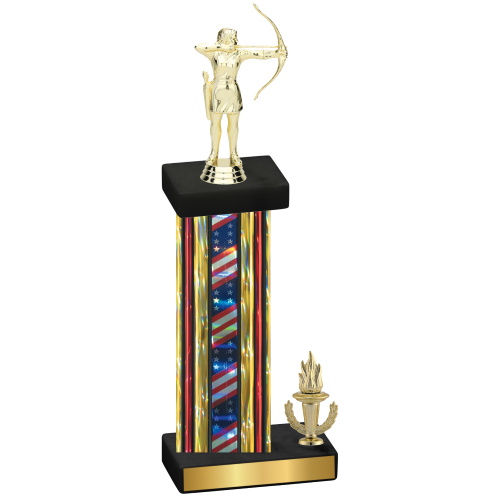 Accented Single Flag USA Victory Archery Trophy