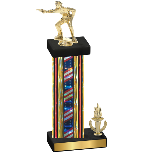 Accented Single Flag USA Victory Shooter Trophy