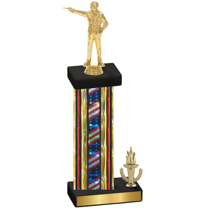 Accented Single Flag USA Victory Shooter Trophy