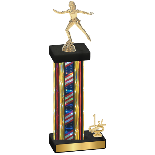 Accented Single Flag USA First Place Skater Trophy