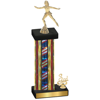Accented Single Flag USA Third Place Skater Trophy