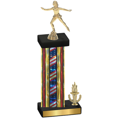 Accented Single Flag USA Victory Skater Trophy