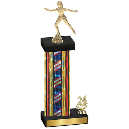 Accented Single Flag USA Year Skater Trophy