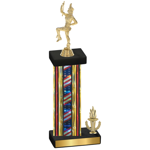 Accented Single Flag USA Victory Majorette Trophy