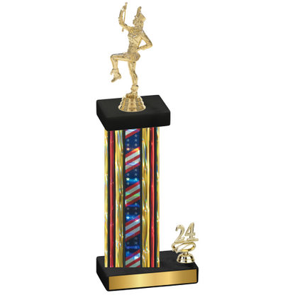 Accented Single Flag USA Year Majorette Trophy