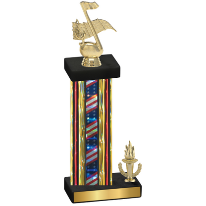 Accented Single Flag USA Victory Music Trophy