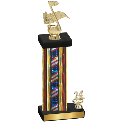 Accented Single Flag USA Year Music Trophy