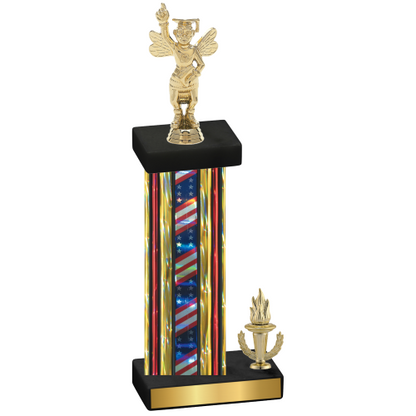 Accented Single Flag USA Victory Academics Trophy