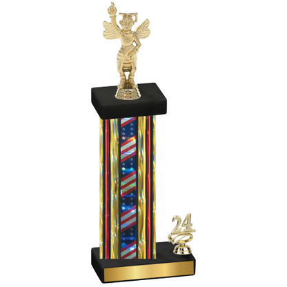 Accented Single Flag USA Year Academics Trophy