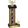 Accented Single Flag USA Second Place Academics Trophy