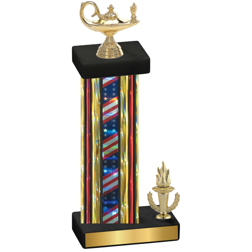 Accented Single Flag USA Victory Academics Trophy