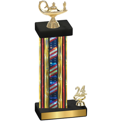 Accented Single Flag USA Year Academics Trophy