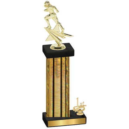 Accented Single Gold Glacier First Place Football Trophy