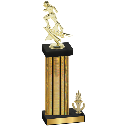 Accented Single Gold Glacier Victory Football Trophy