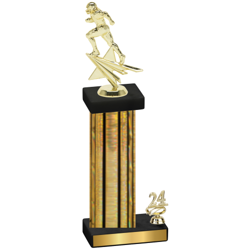 Accented Single Gold Glacier Year Football Trophy