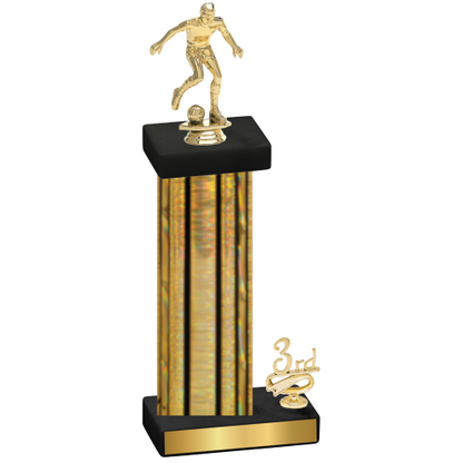 Accented Single Gold Glacier Third Place Soccer Trophy