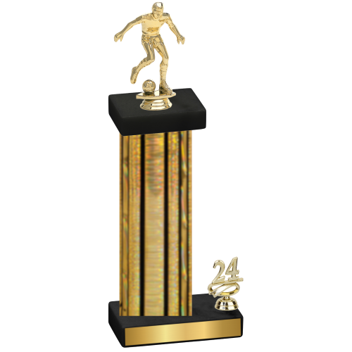 Accented Single Gold Glacier Year Soccer Trophy