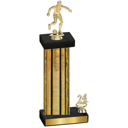 Accented Single Gold Glacier Year Soccer Trophy