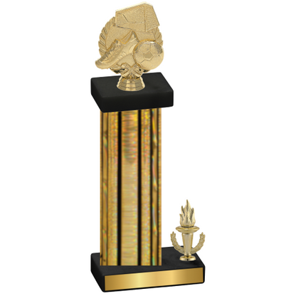 Accented Single Gold Glacier Victory Soccer Trophy