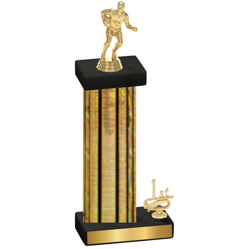 Accented Single Gold Glacier First Place Rugby Trophy