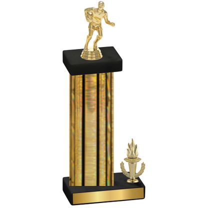 Accented Single Gold Glacier Victory Rugby Trophy