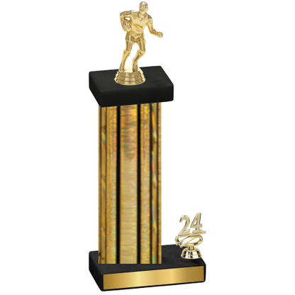 Accented Single Gold Glacier Year Rugby Trophy