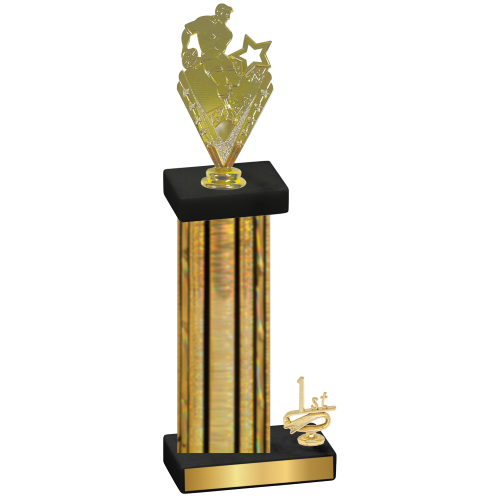 Accented Single Gold Glacier First Place Rugby Trophy