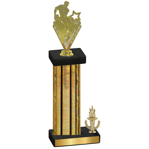 Accented Single Gold Glacier Victory Rugby Trophy