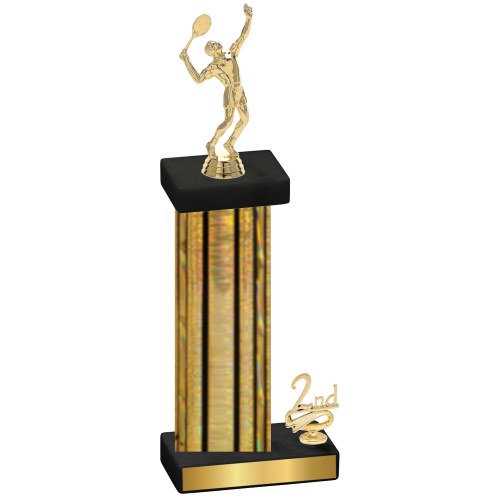 Accented Single Gold Glacier Second Place Tennis Trophy