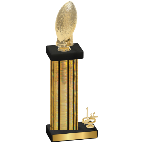 Accented Single Gold Glacier First Place Football Trophy