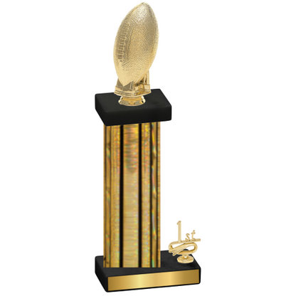 Accented Single Gold Glacier First Place Football Trophy