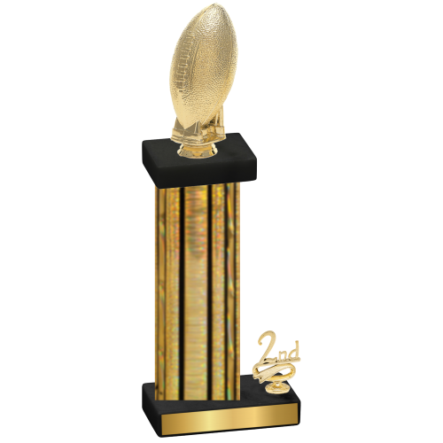 Accented Single Gold Glacier Second Place Football Trophy