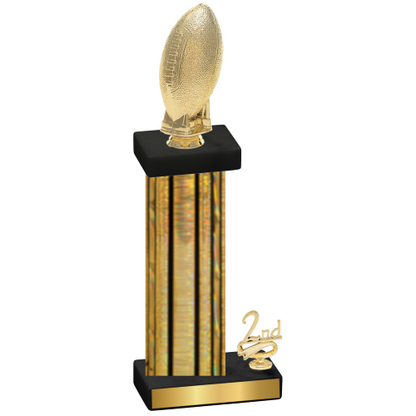 Accented Single Gold Glacier Second Place Football Trophy